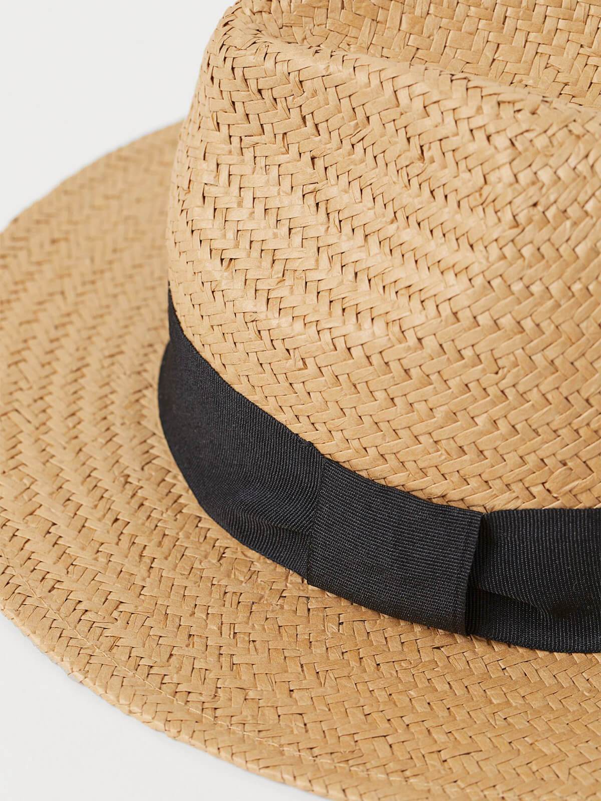 Straw Hat with Grosgrain Band