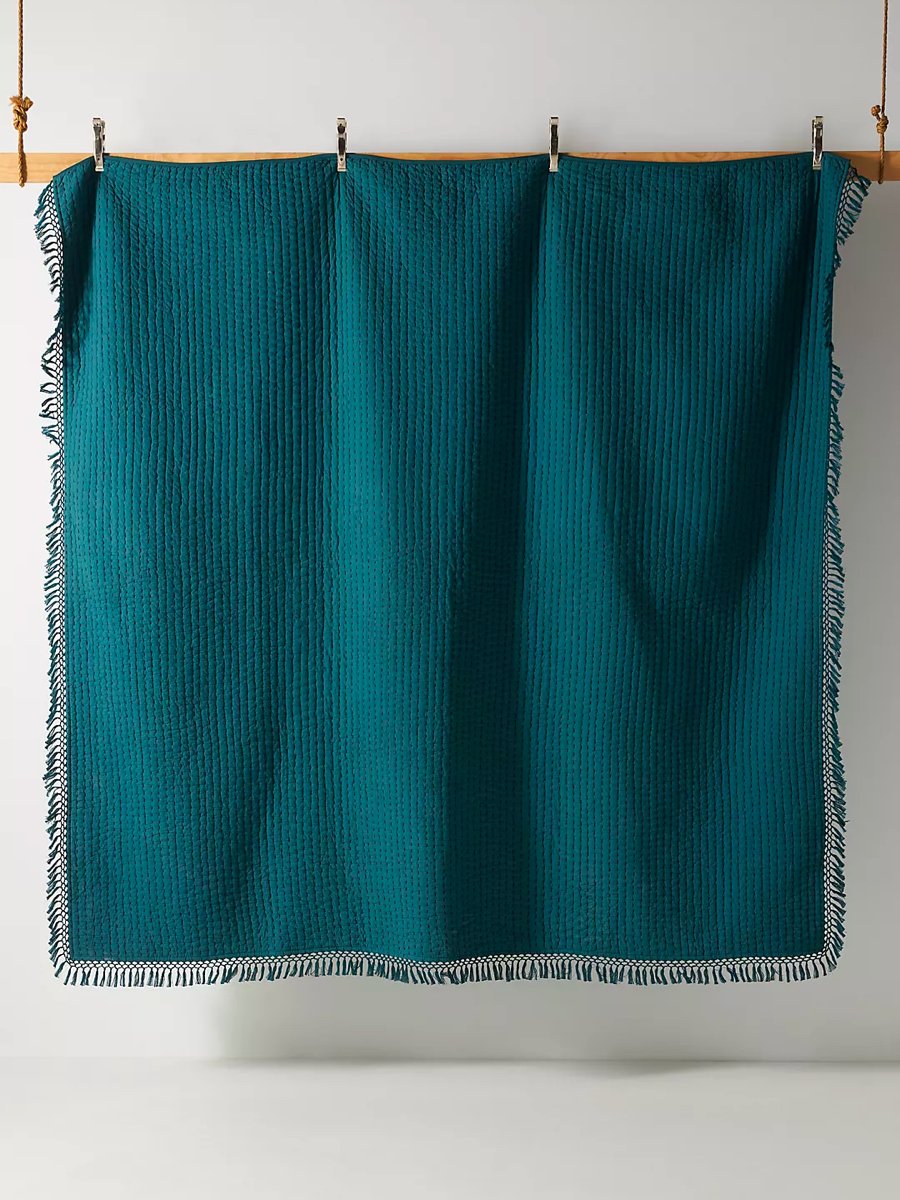 Lena-Stitched Velvet Quilt
