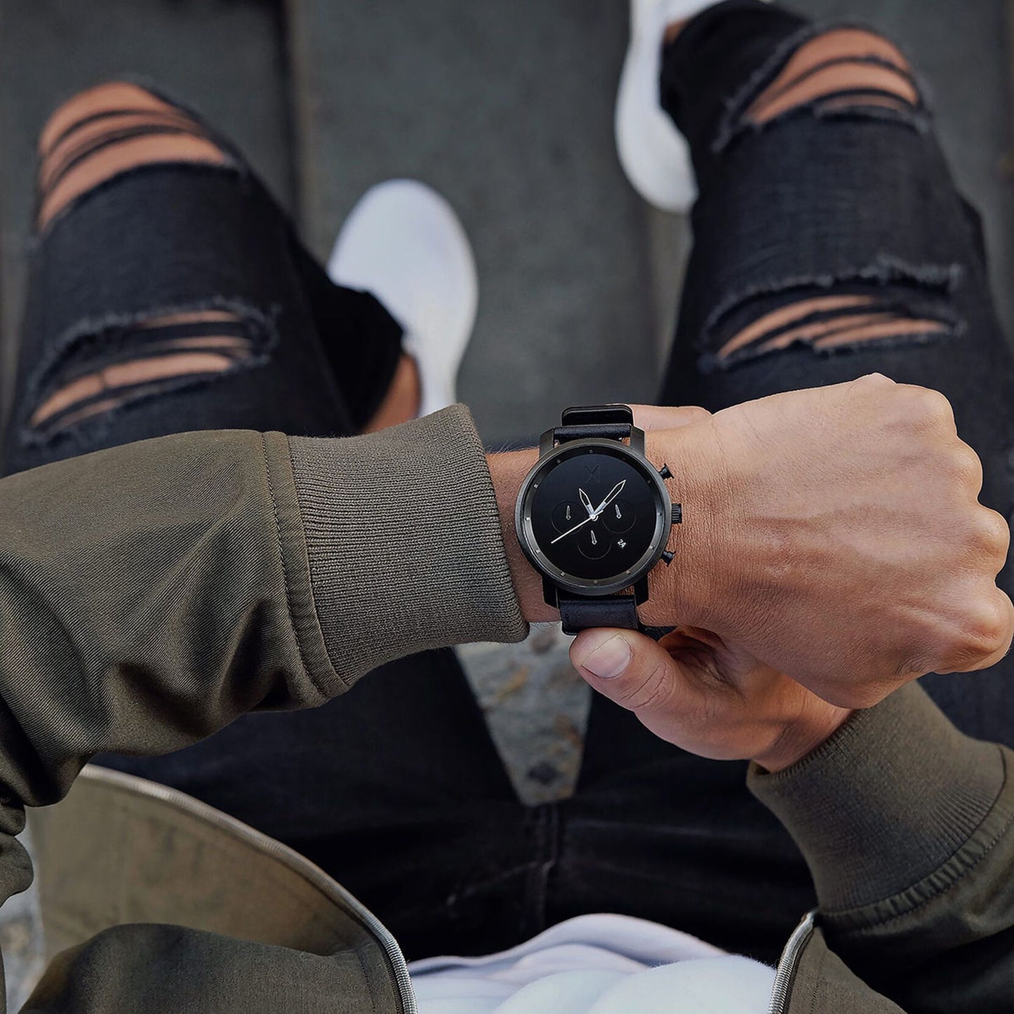 Black Leather Watch