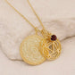 Solid Gold Small Round Necklace